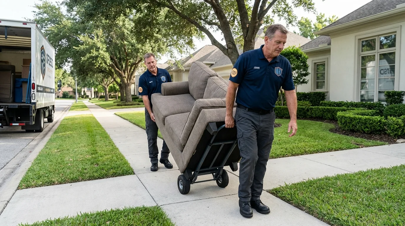 Local residential moving crew loading furniture in Elizabethtown, NC